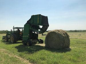 hay baler baling hay