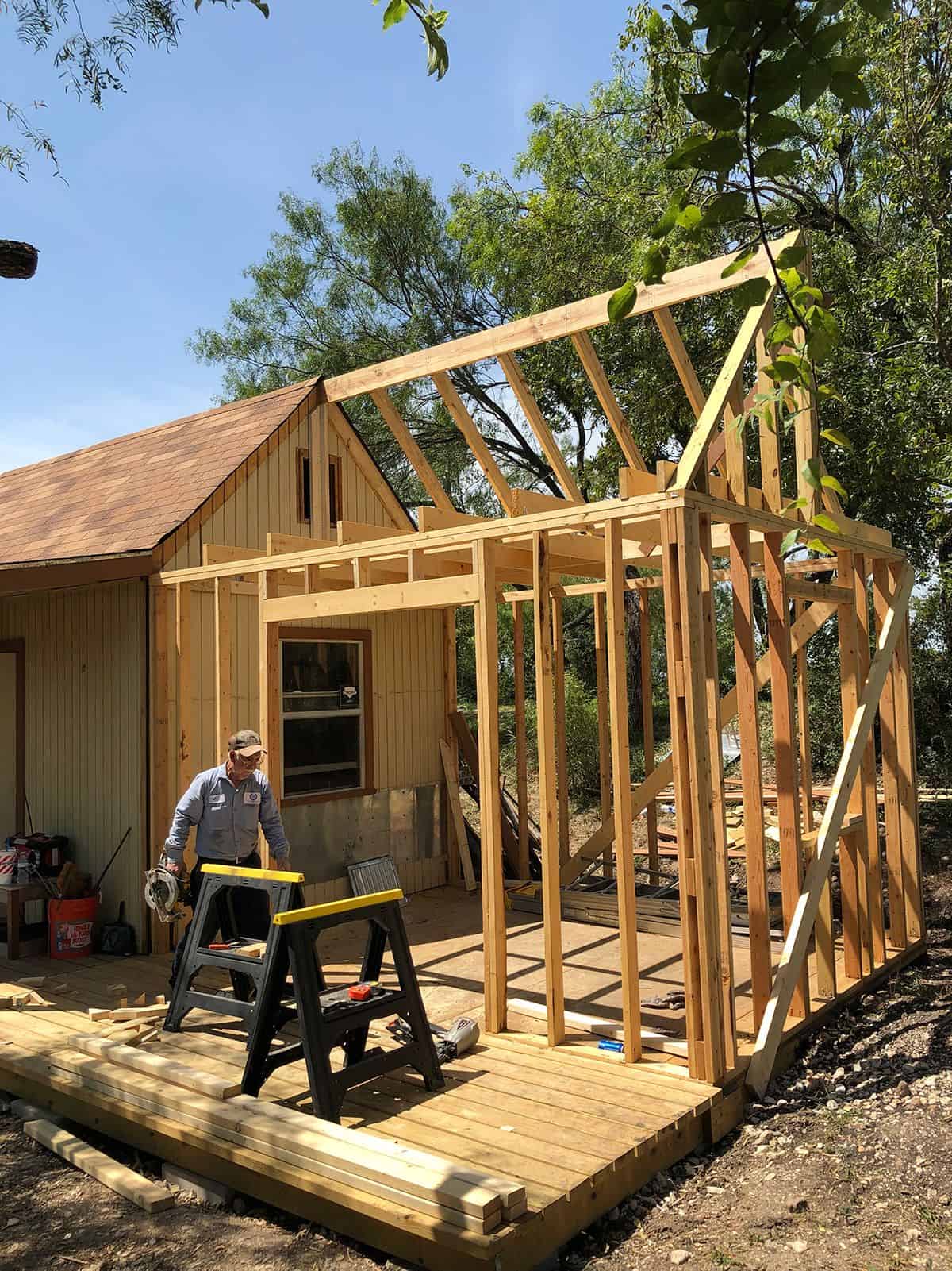 Framing the tool shed